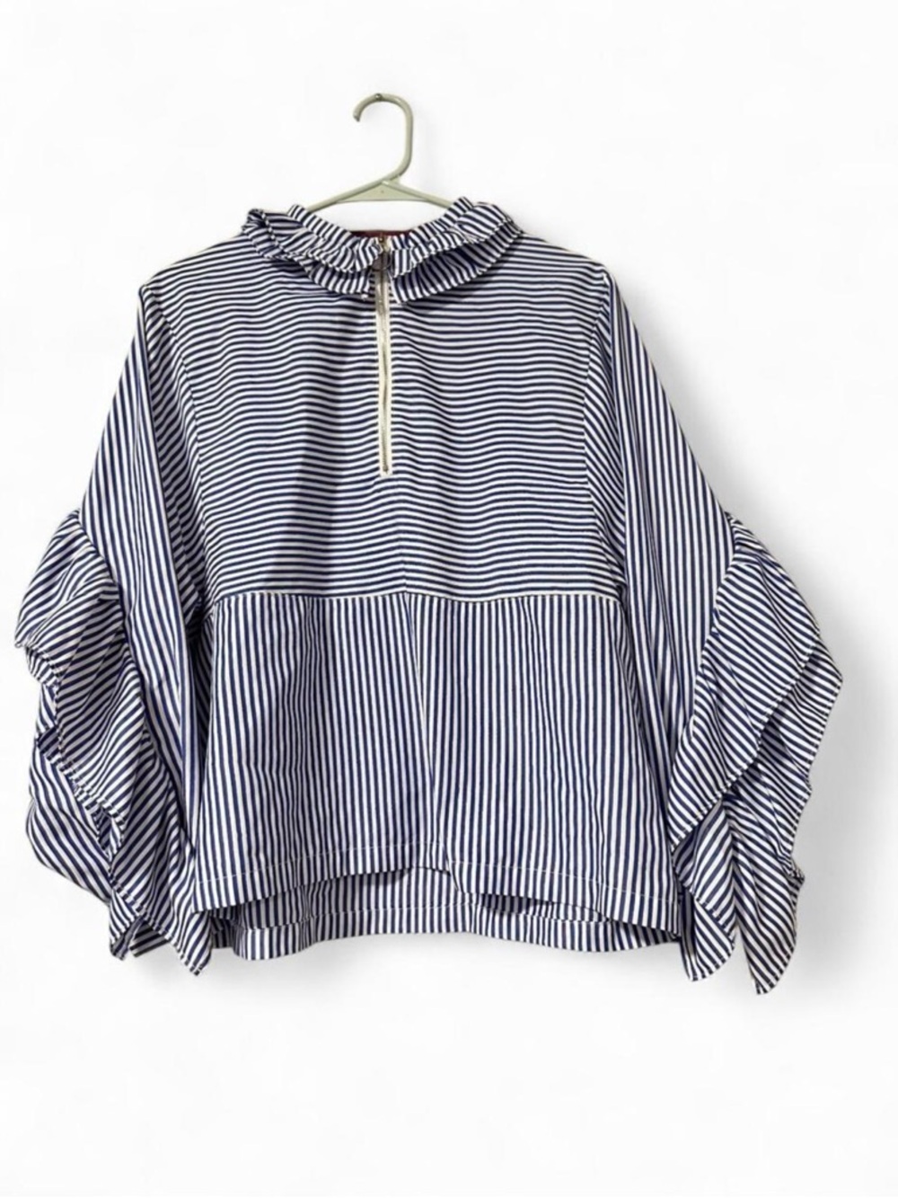 Striped Ruffle Sleeve Women's Top by Signature 8